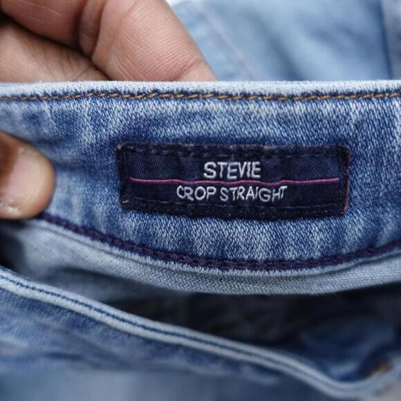 Vigoss Jeans Women's 31X26 Blue Cotton Stretch Mid-Rise Crop Straight Button Fly - Picture 7 of 9